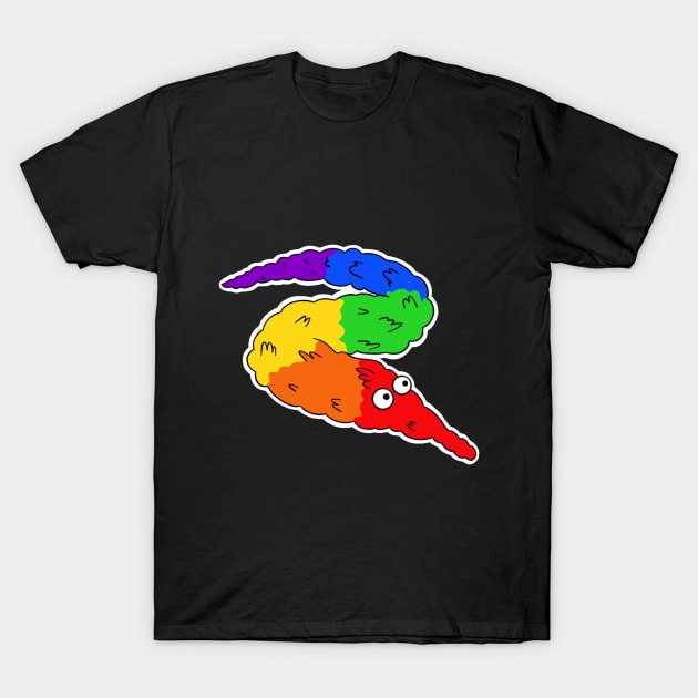 Rainbow Worm T-Shirt by Adorkable Doodles